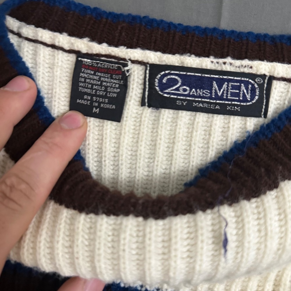 Vintage 20 ANS Sweater Mens‎ Medium Multicolor Abstract Chunky Knit 90s - Picture 6 of 8